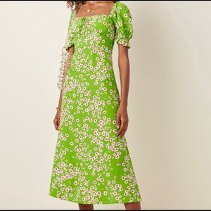 Faithful the brand green floral midi dress